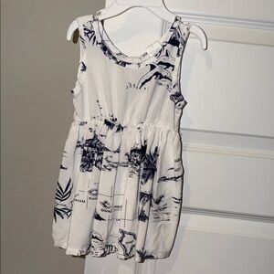 Stylish Kids Dress with Navy Print